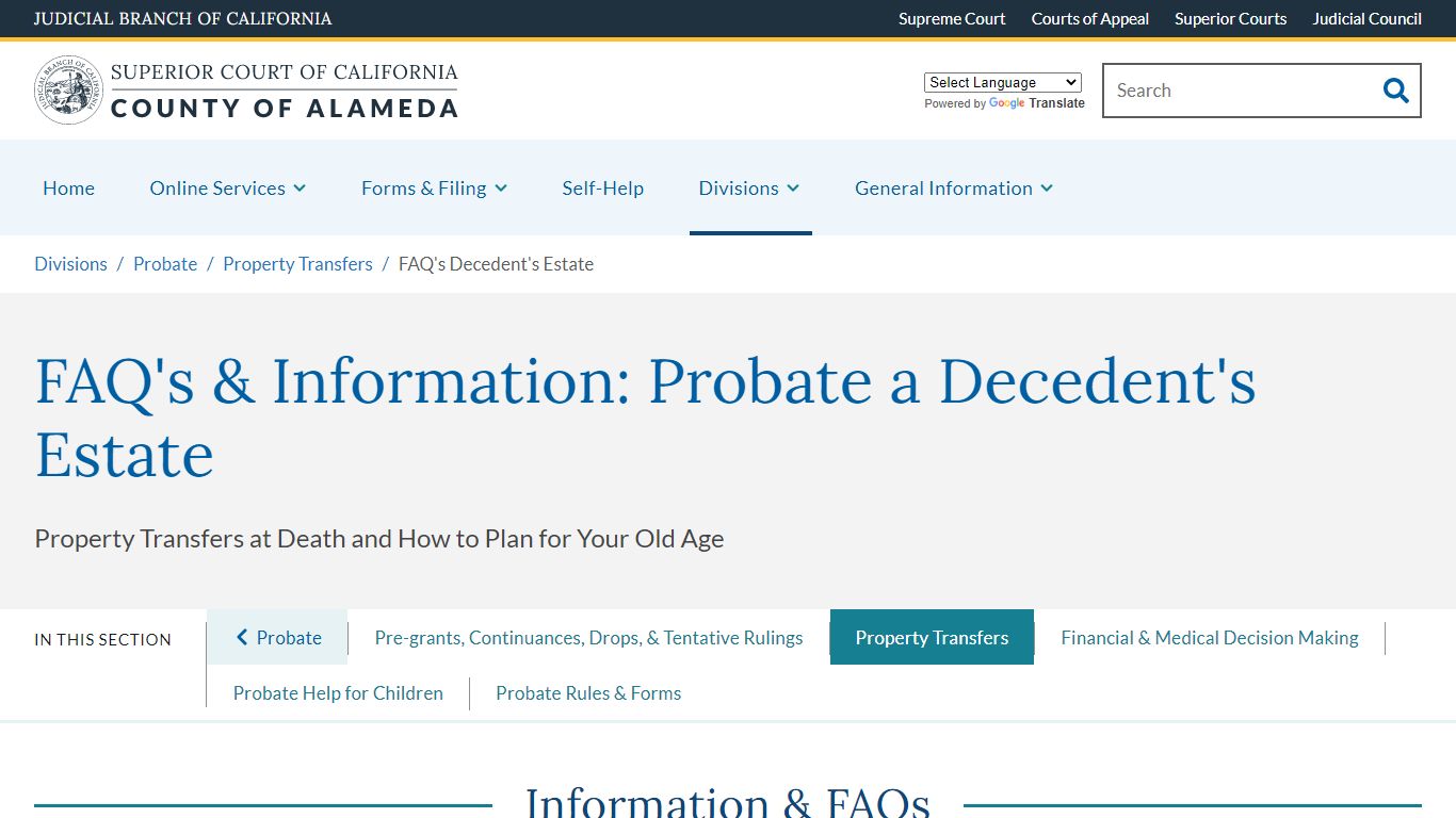 Probate Court - Alameda County Superior Court